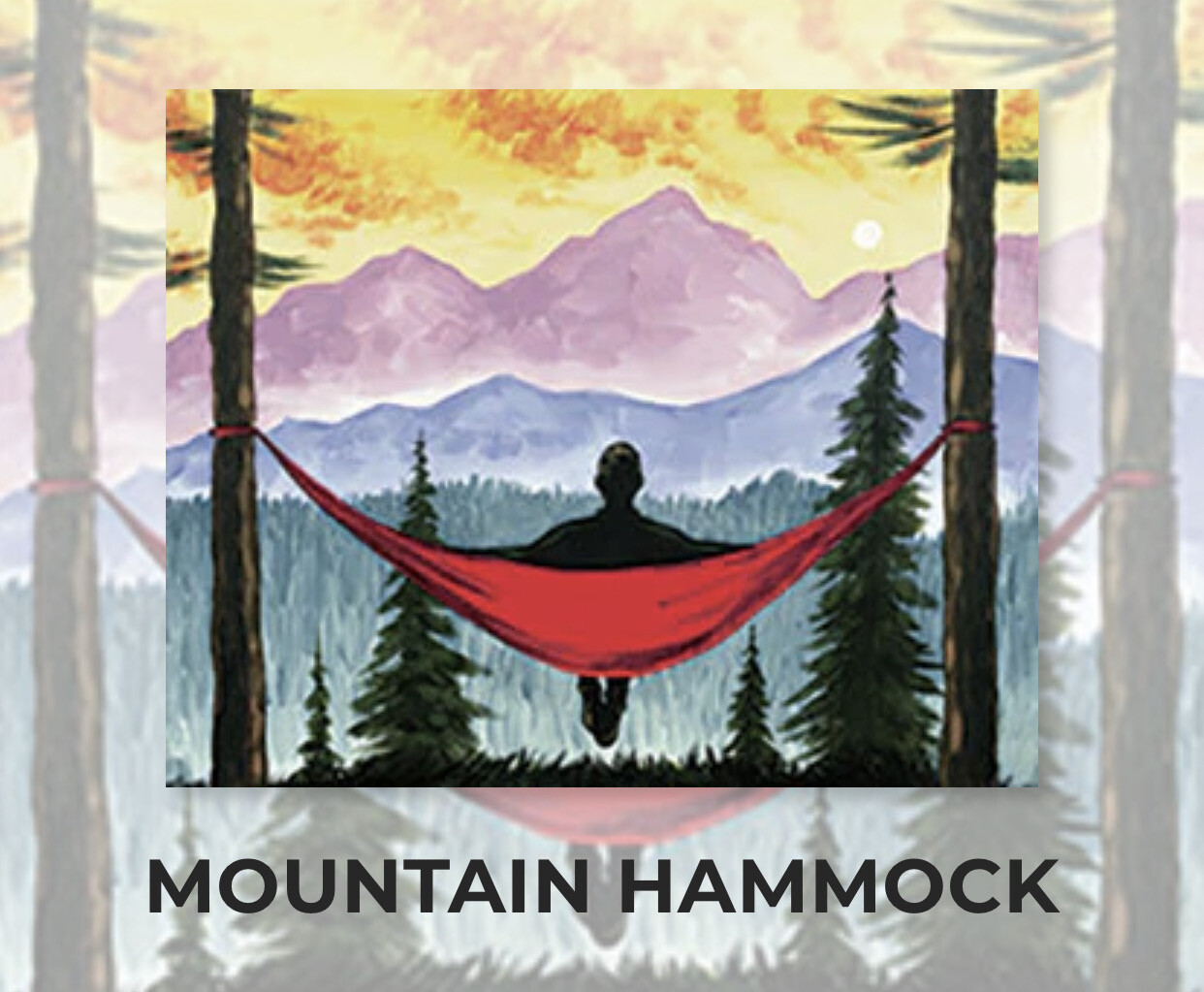 Mountain Hammock ADULT Acrylic Paint On Canvas DIY Art Kit - 3 Week Special Order
