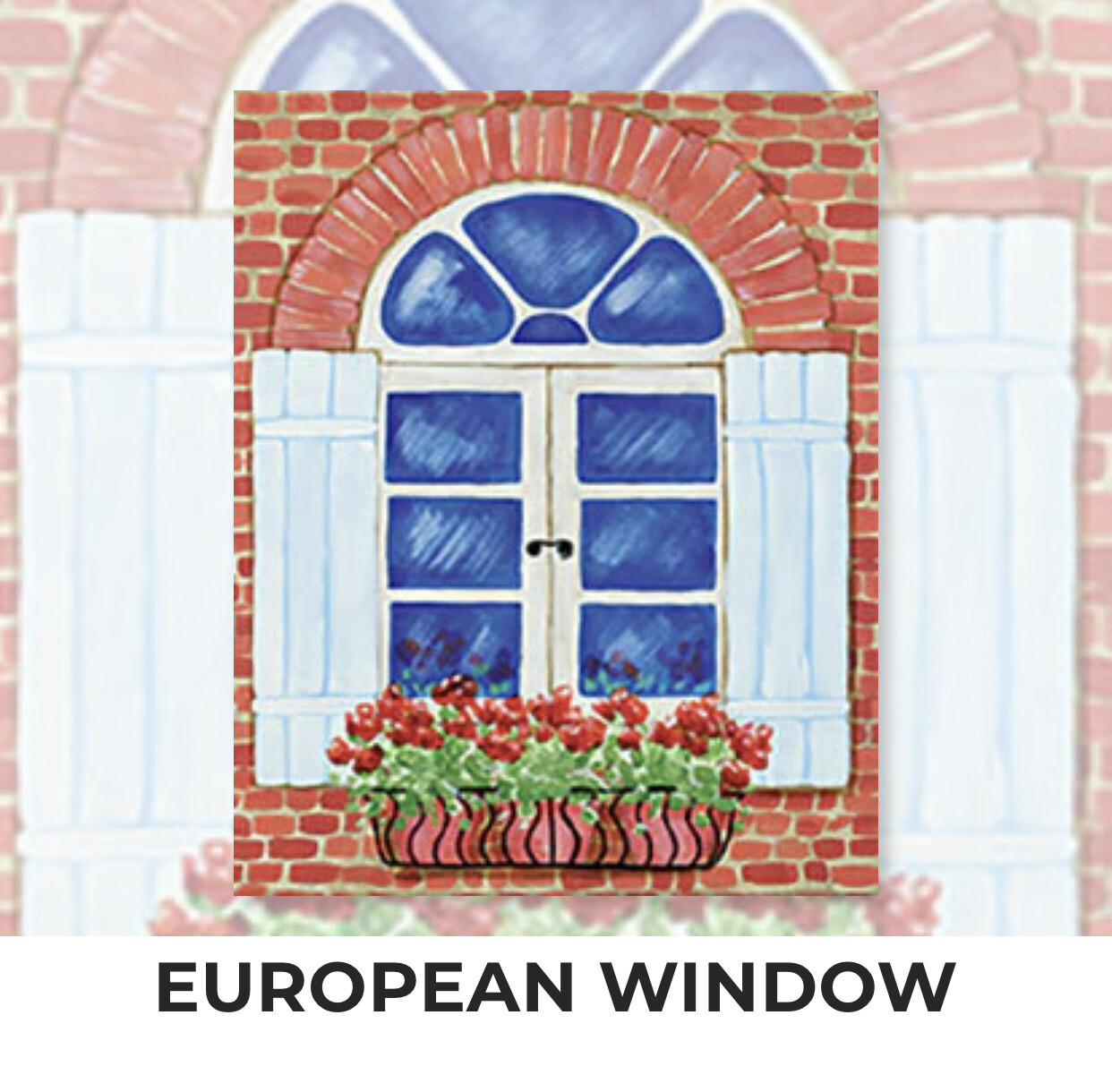 European Window ADULT Acrylic Paint On Canvas DIY Art Kit - 3 Week Special Order
