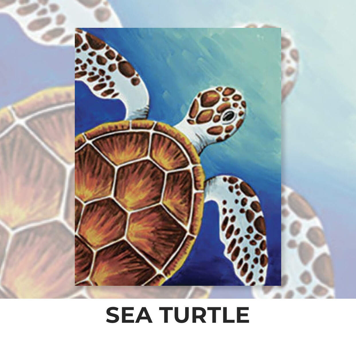 Sea Turtle ADULT Acrylic Paint On Canvas DIY Art Kit - 3 Week Special Order