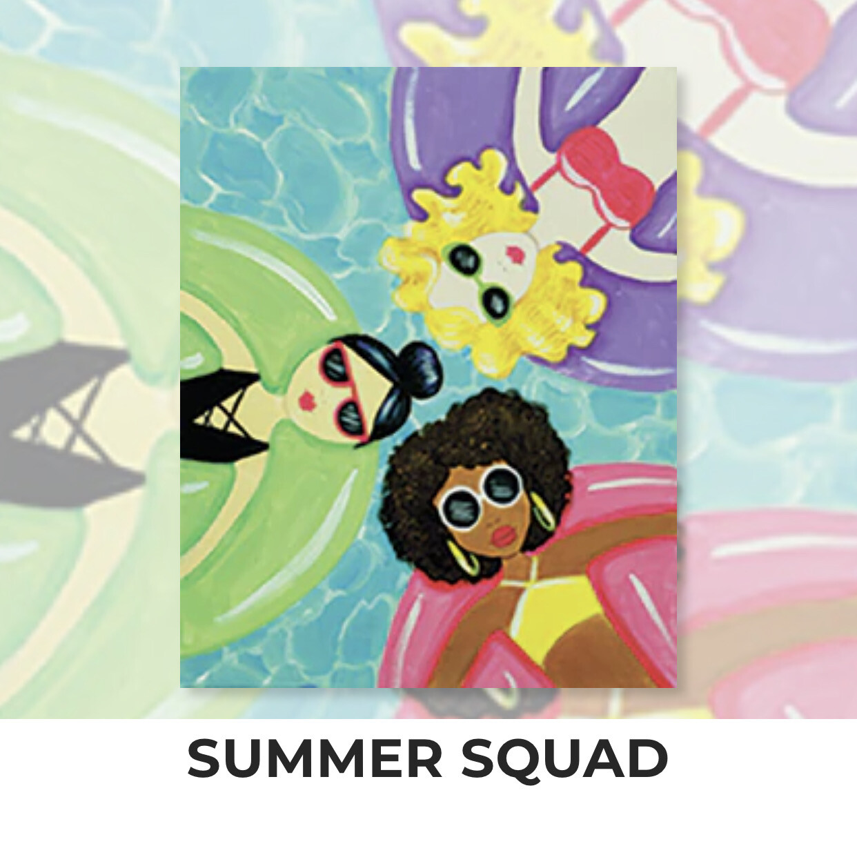 Summer Squad ADULT Acrylic Paint On Canvas DIY Art Kit - 3 Week Special Order