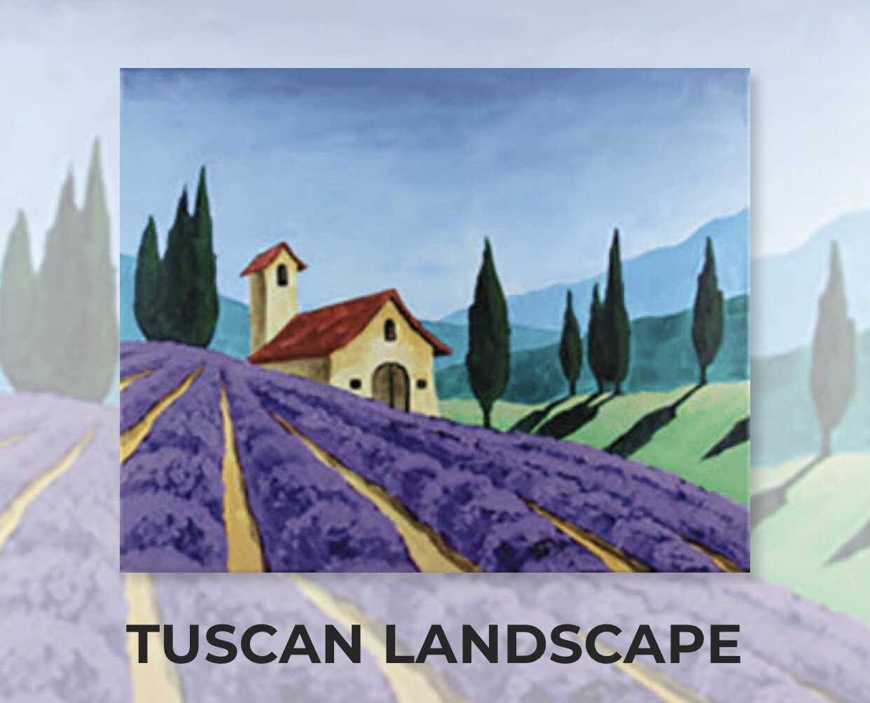Tuscan Landscape ADULT Acrylic Paint On Canvas DIY Art Kit - 3 Week Special Order