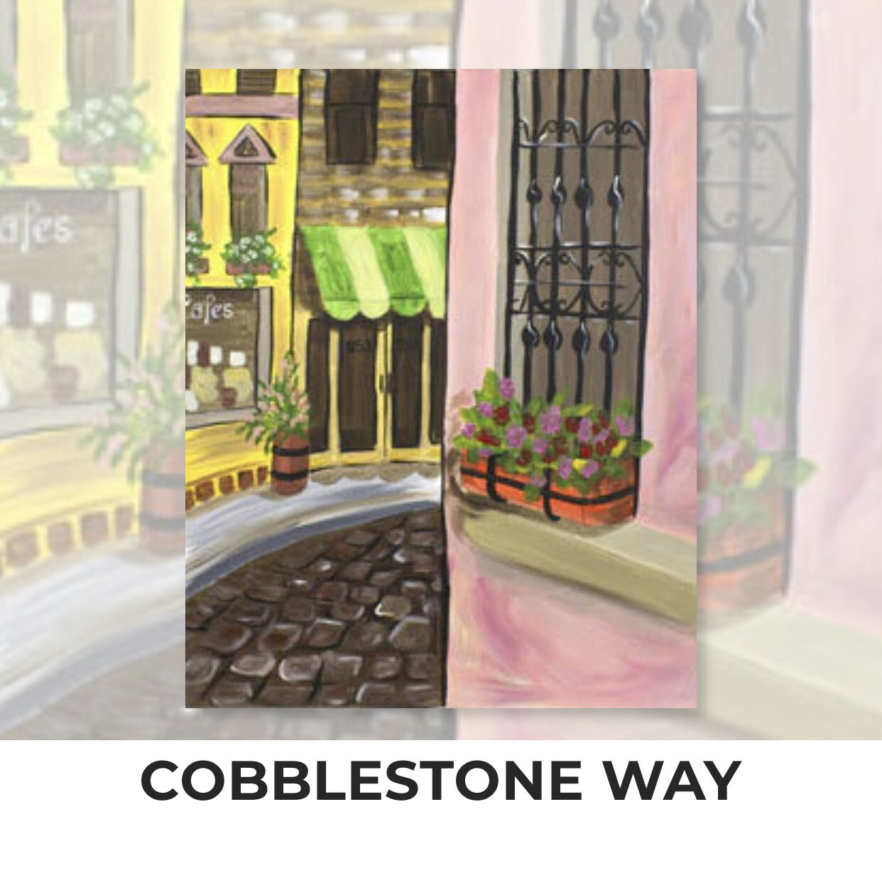 Cobblestone Way ADULT Acrylic Paint On Canvas DIY Art Kit - 3 Week Special Order