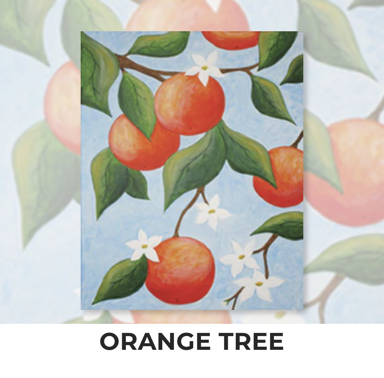 Orange Tree ADULT Acrylic Paint On Canvas DIY Art Kit - 3 Week Special Order