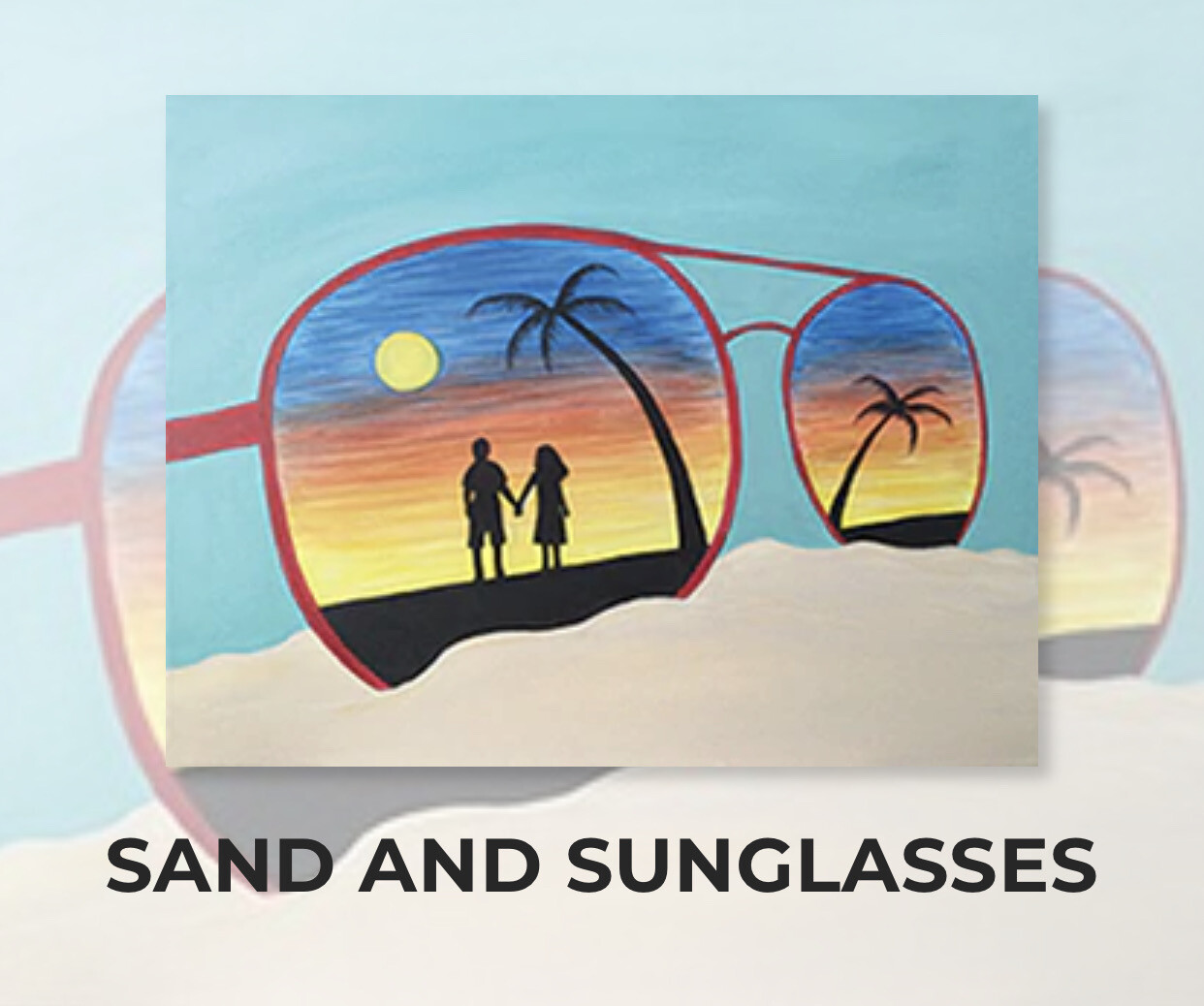 Sand And Sunglasses ADULT Acrylic Paint On Canvas DIY Art Kit - 3 Week Special Order