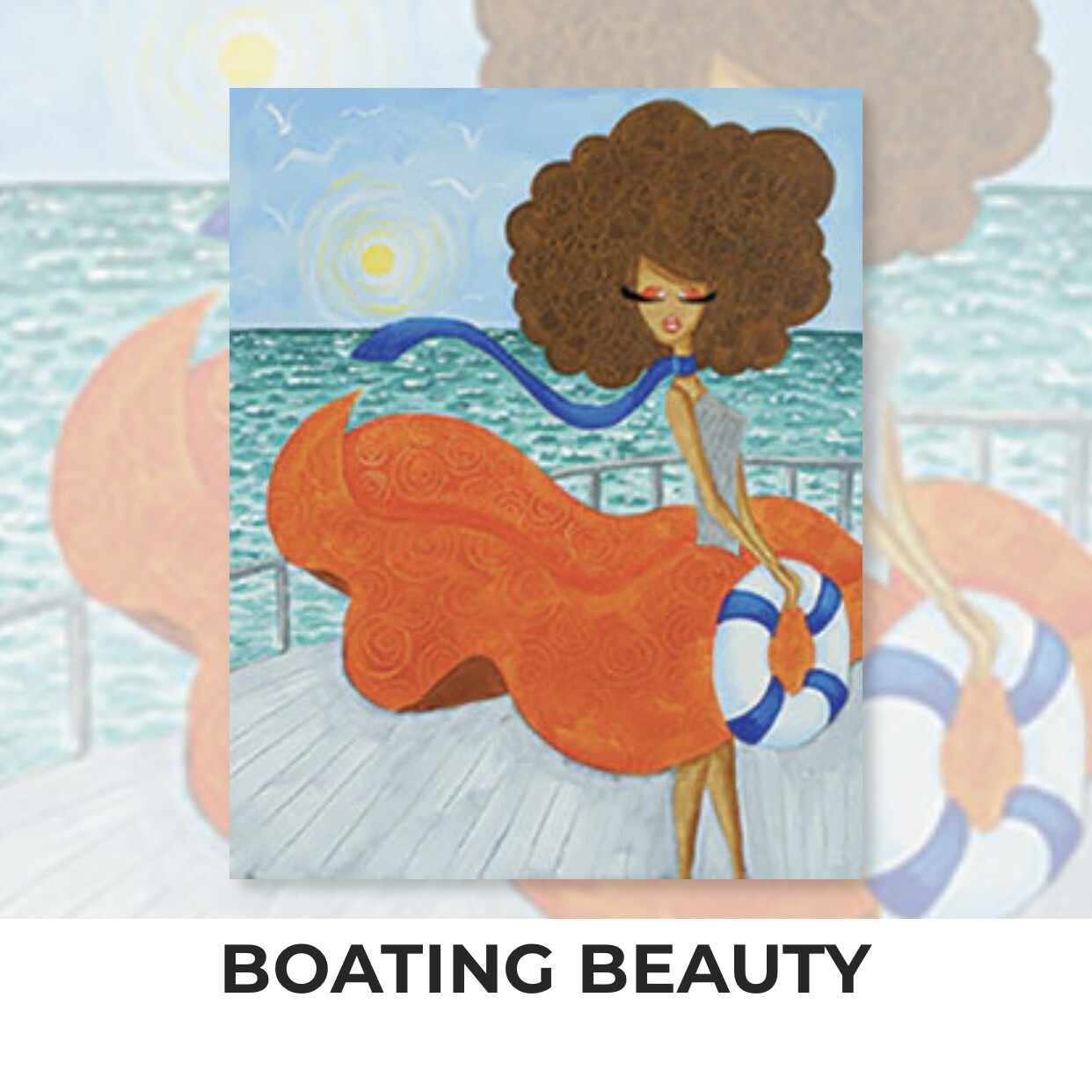 Boating Beauty ADULT Acrylic Paint On Canvas DIY Art Kit - 3 Week Special Order