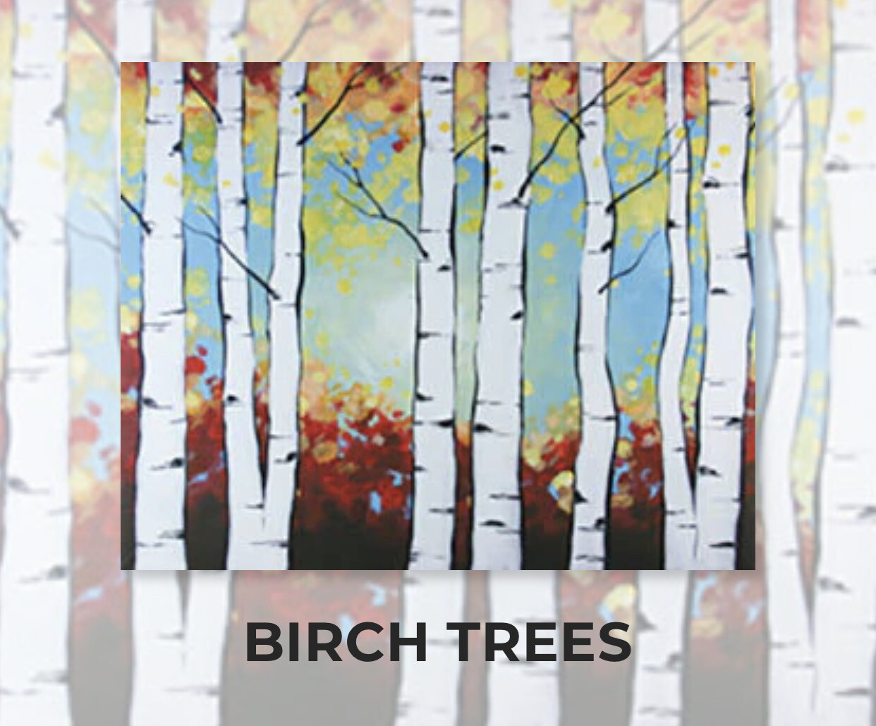 Birch Trees ADULT Acrylic Paint On Canvas DIY Art Kit - 3 Week Special Order