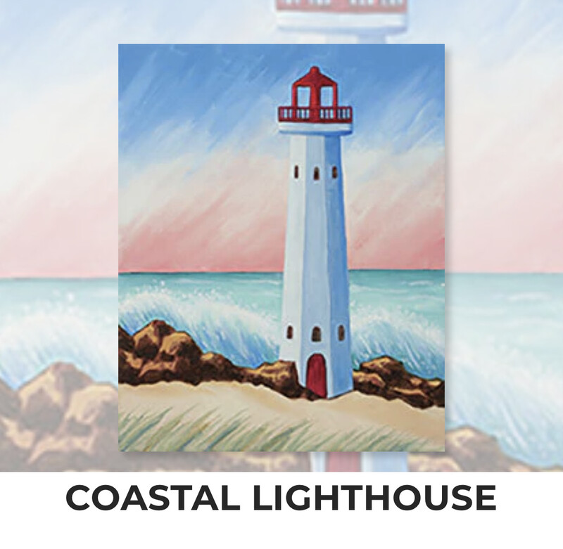 Coastal Lighthouse ADULT Acrylic Paint On Canvas DIY Art Kit
