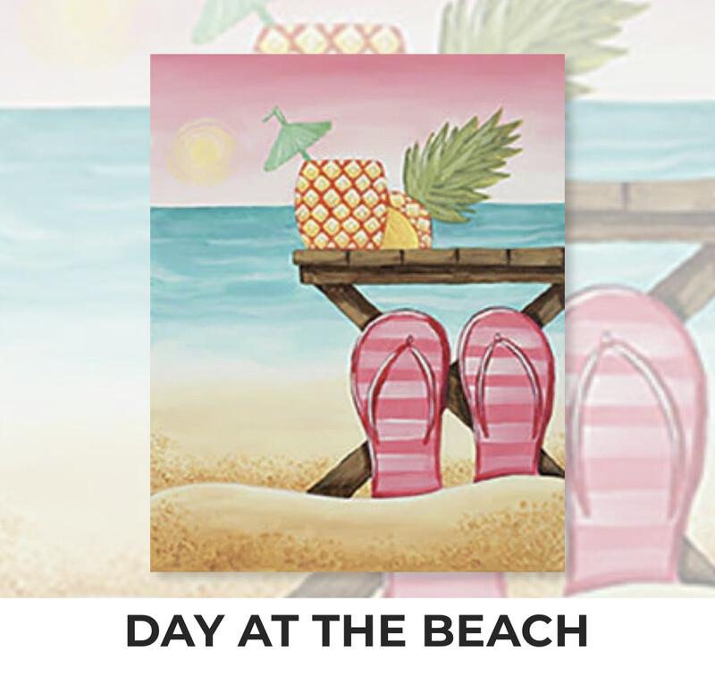 Day At The Beach ADULT Acrylic Paint On Canvas DIY Art Kit