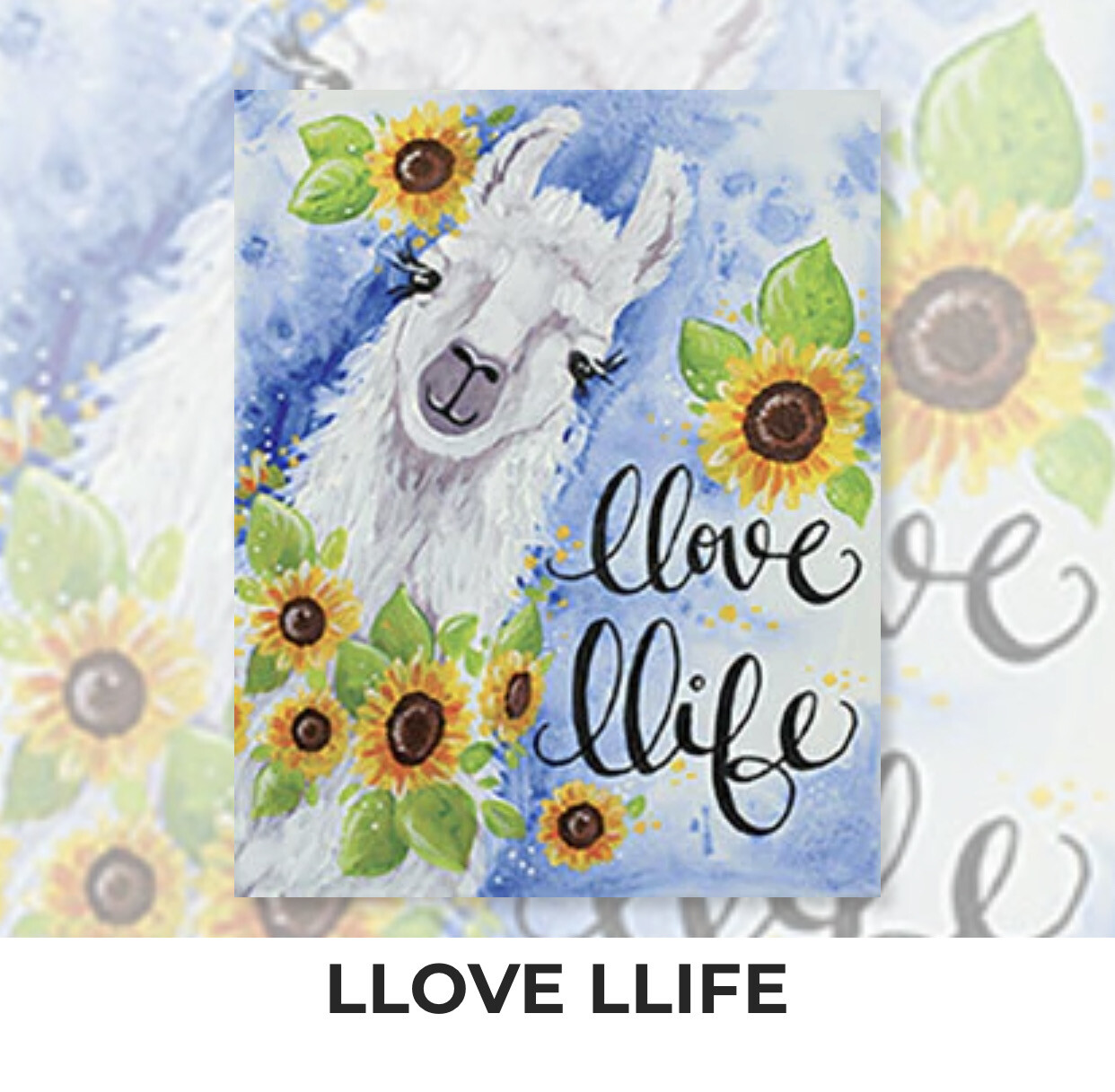 Llove Llife - Llama ADULT Acrylic Paint On Canvas DIY Art Kit - 3 Week Special Order