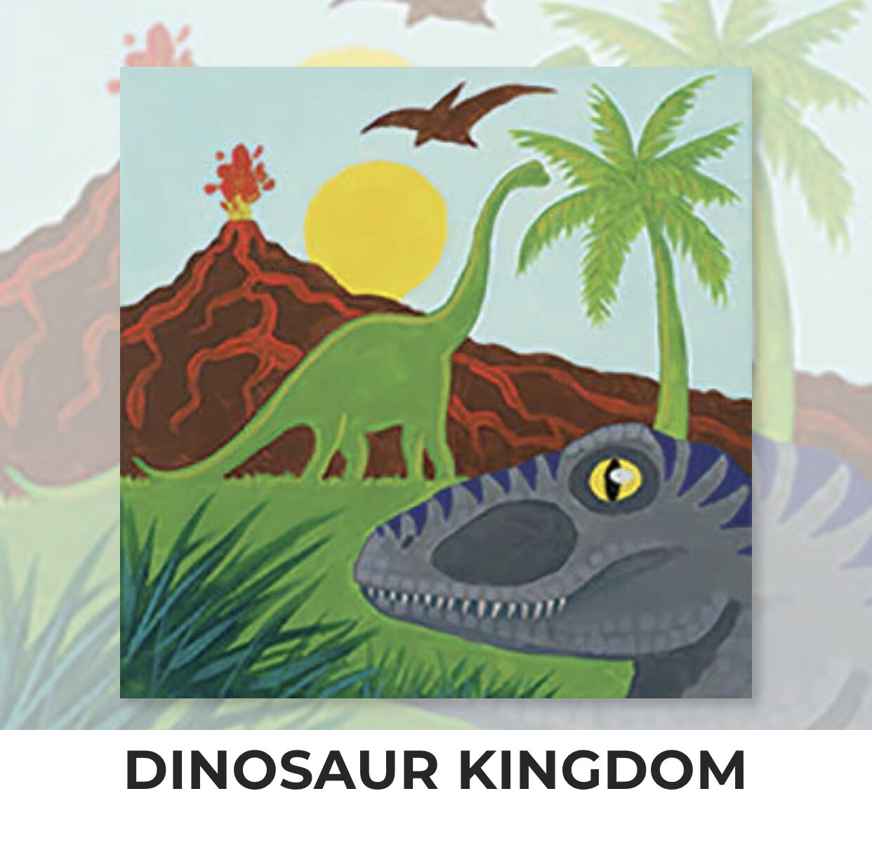 Dinosaur Kingdom KIDS Acrylic Paint On Canvas DIY Art Kit 