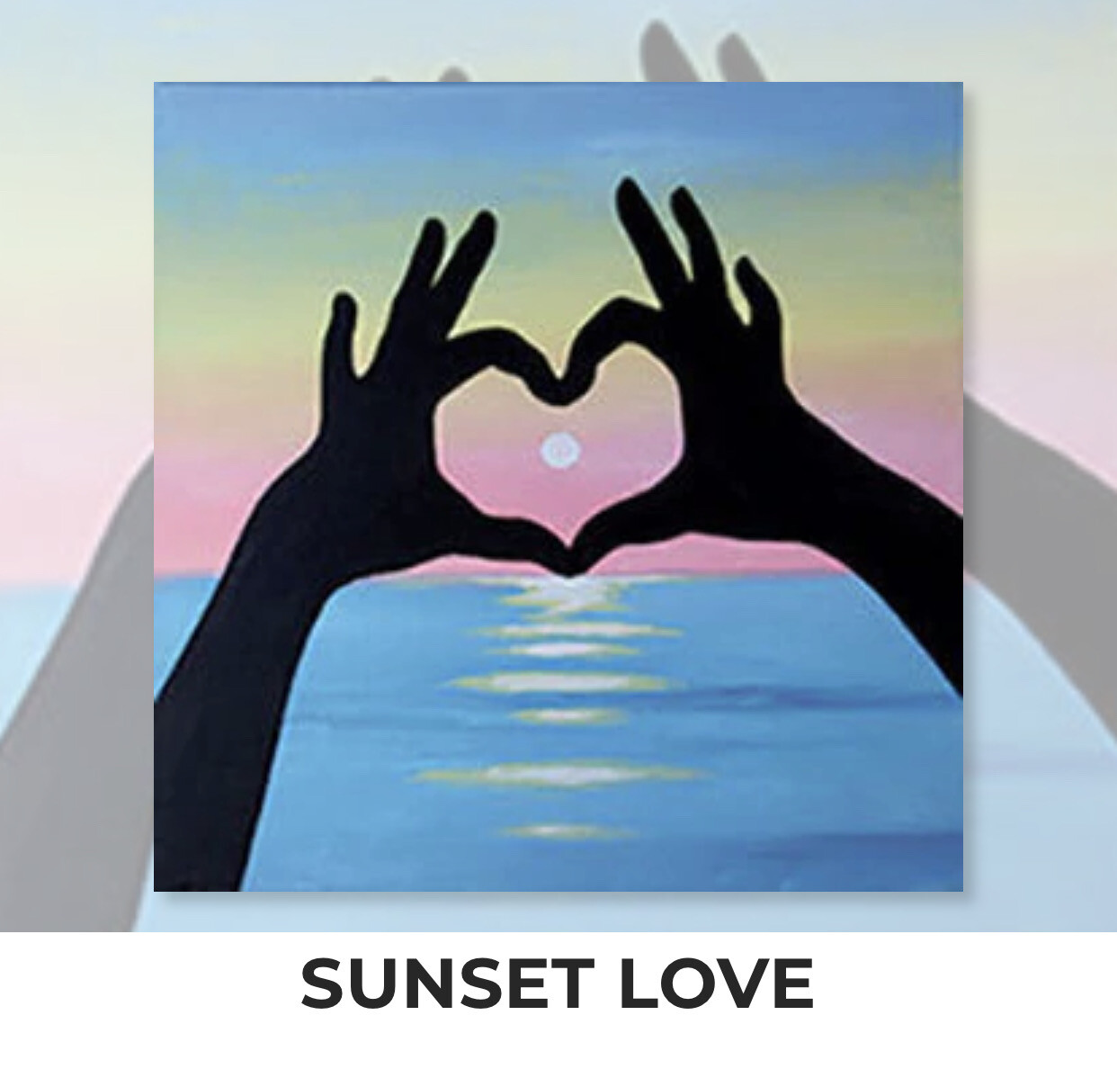 Sunset Love ADULT OR TWEEN Acrylic Paint On Canvas DIY Art Kit - 3 Week Special Order