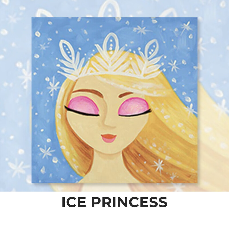 Ice Princess KIDS Acrylic Paint On Canvas DIY Art Kit 