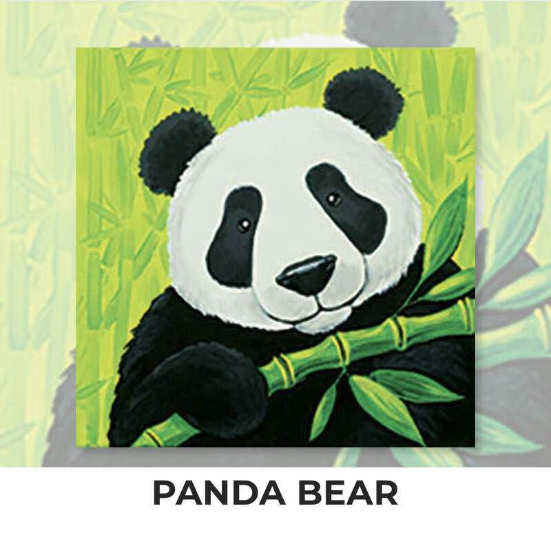Panda Bear KIDS Acrylic Paint On Canvas DIY Art Kit 