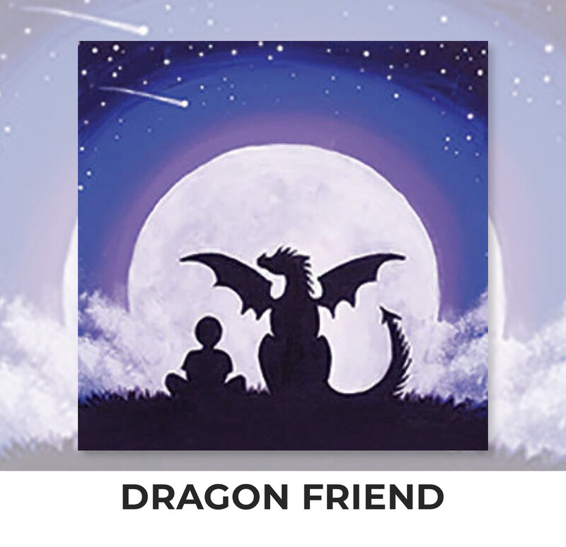 Dragon Friend KIDS Acrylic Paint On Canvas DIY Art Kit
