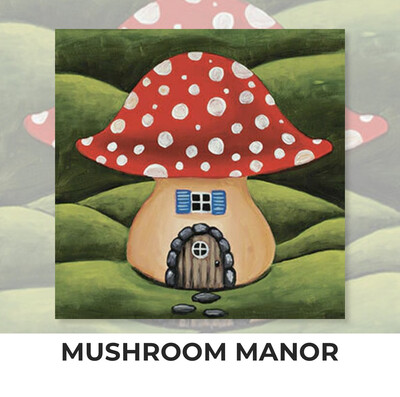 Mushroom Manor KIDS Acrylic Paint On Canvas DIY Art Kit 