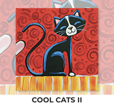 Cool Cats II KIDS Acrylic Paint On Canvas DIY Art Kit