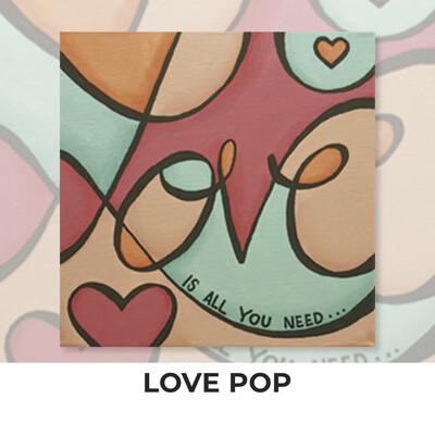 Love Pop KIDS Acrylic Paint On Canvas DIY Art Kit