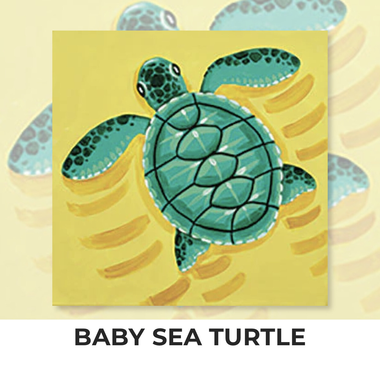 Baby Sea Turtle KIDS Acrylic Paint On Canvas DIY Art Kit