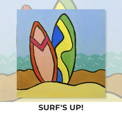 Surf’s Up! Surfboards KIDS Acrylic Paint On Canvas DIY Art Kit