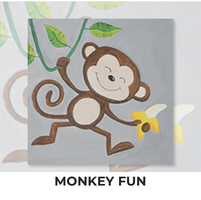 Monkey Fun KIDS Acrylic Paint On Canvas DIY Art Kit