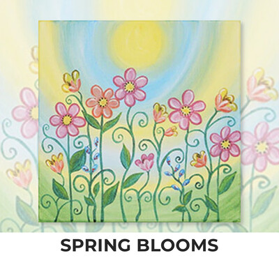 Spring Blooms KIDS Acrylic Paint On Canvas DIY Art Kit