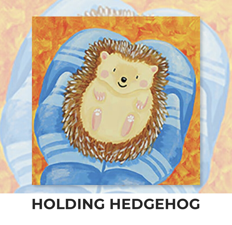 Hedgehog KIDS Acrylic Paint On Canvas DIY Art Kit