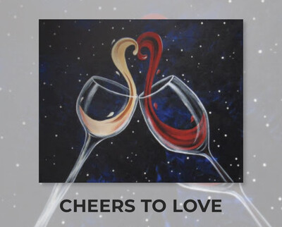 Cheers To Love ADULT Acrylic Paint On Canvas DIY Art Kit