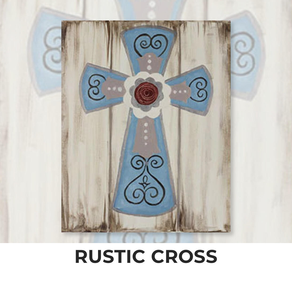Rustic Cross ADULT Acrylic Paint On Canvas DIY Art Kit