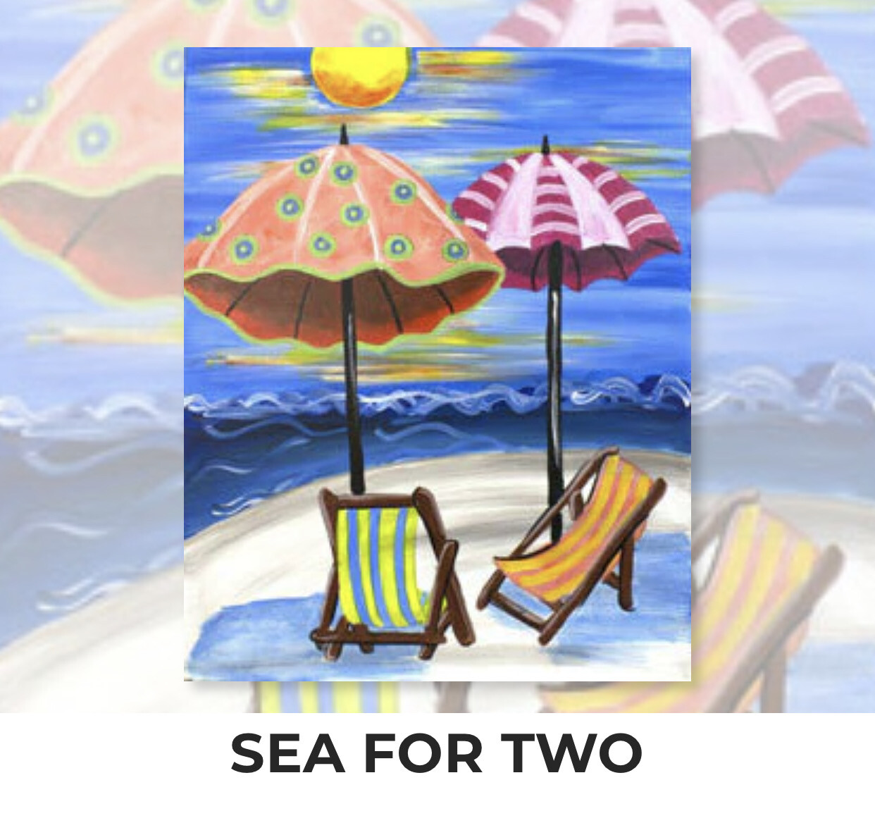 Sea For Two ADULT Acrylic Paint On Canvas DIY Art Kit  - 3 Week Special Order