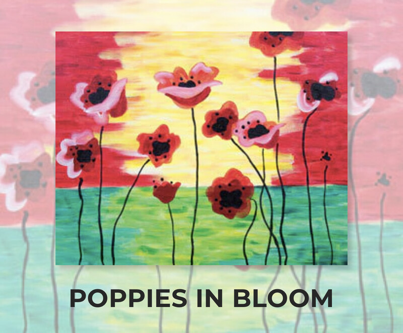 Poppies in Bloom ADULT Acrylic Paint On Canvas DIY Art Kit