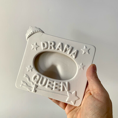 Paint Your Own Pottery - Ceramic 
 Drama Queen Photo Picture Frame Painting Kit