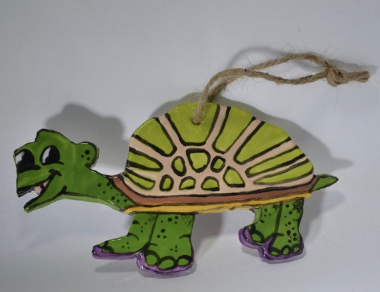 Handmade Turtle Pottery - Timba - Clay Turtle Plaque Wall Art - Handmade Ceramic Sculpture - Nautical Beach Coastal Decor, Handpainted