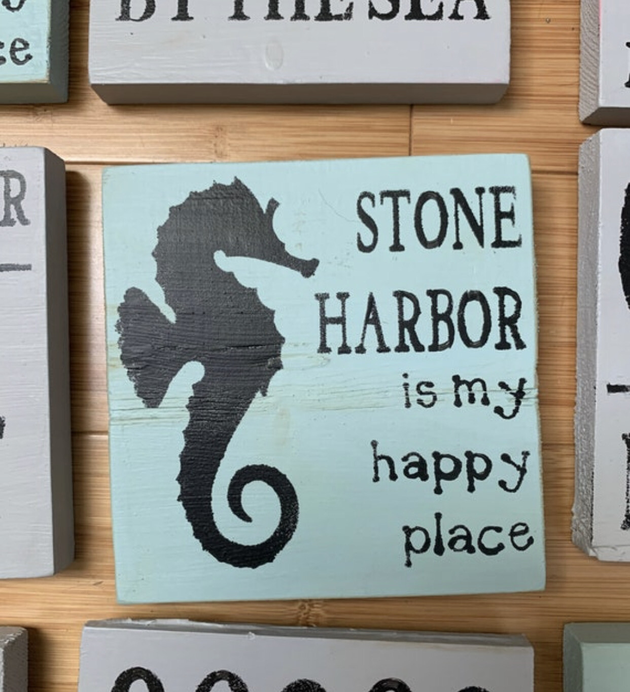 Rustic Wood Stone Harbor NJ Sign - Stone Harbor Is My Happy Place Sign