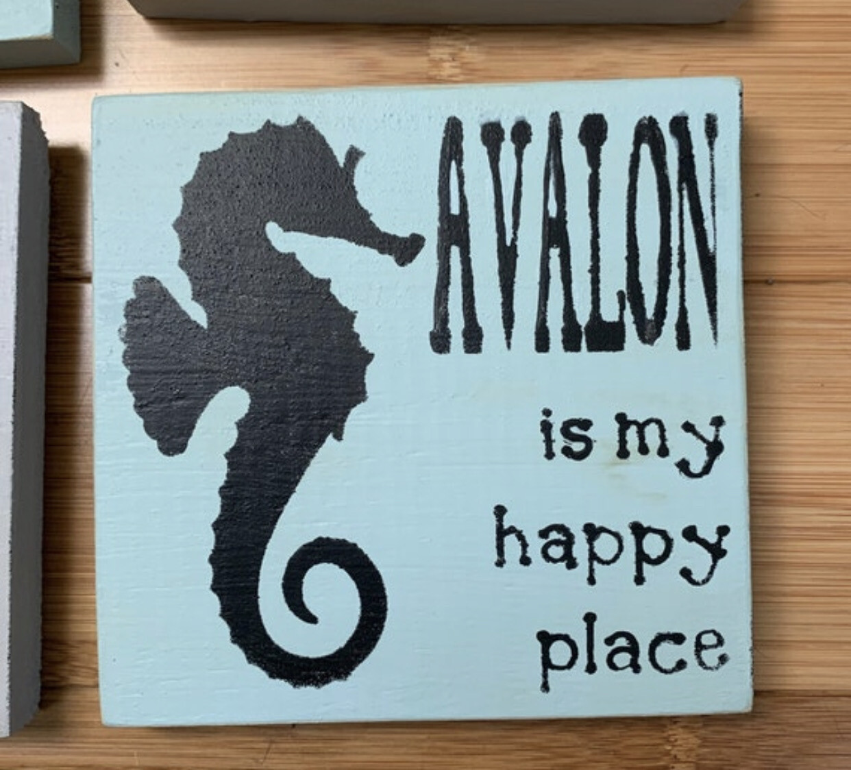 Rustic Wood Avalon NJ Sign - Avalon Is My Happy Place Sign