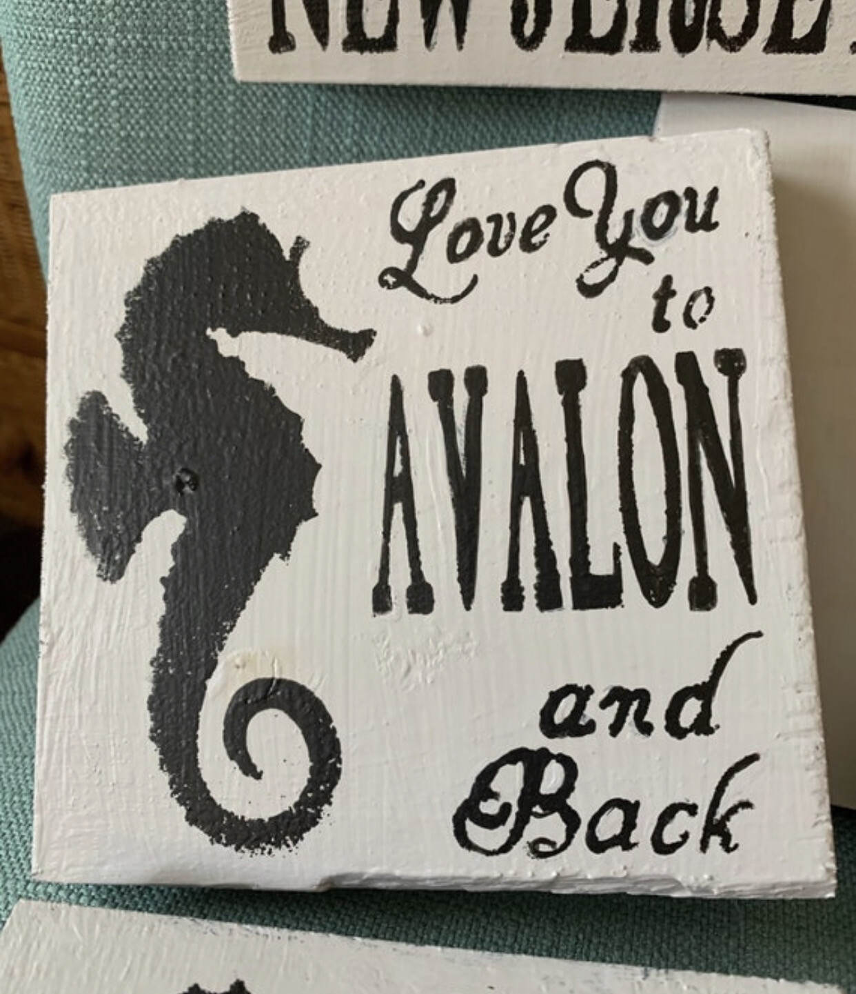Rustic Avalon NJ Wood Sign - Love You To Avalon and Back Wood Sign - Seahorse - Avalon NJ Sign