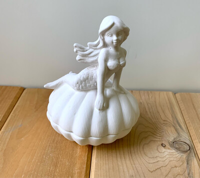 Paint Your Own Pottery - Ceramic Mermaid Shell Box Painting Kit