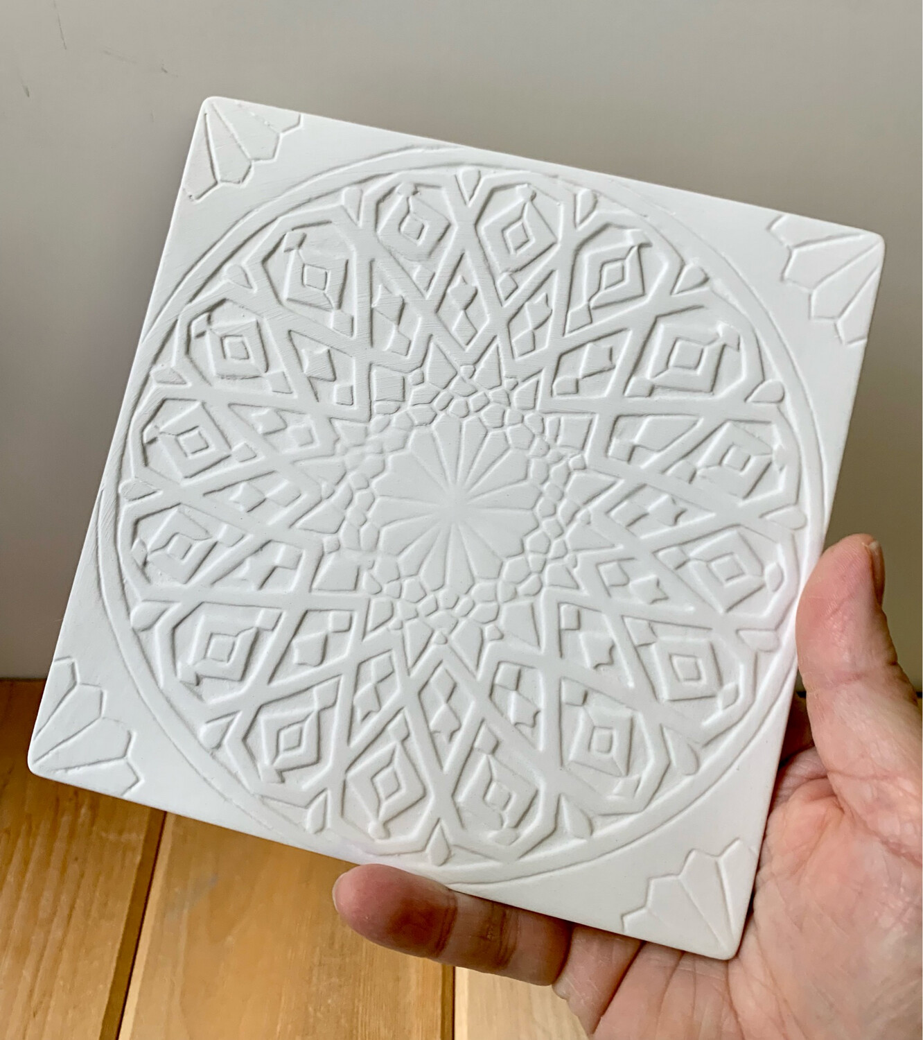 Paint Your Own Pottery - Ceramic Woven Mandala Tile Painting Kit