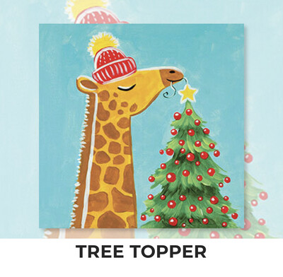 Tree Topper Giraffe - KIDS Acrylic Paint On Canvas DIY Art Kit - 3 Week Special Order