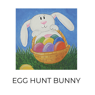 Egg Hunt Bunny - KIDS Acrylic Paint On Canvas DIY Art Kit - 3 Week Special Order