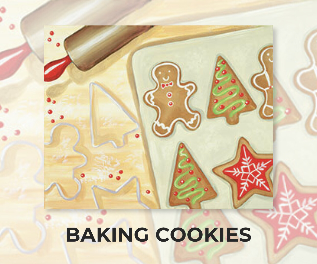 Baking Cookies ADULT Acrylic Paint On Canvas DIY Art Kit - 3 Week Special Order