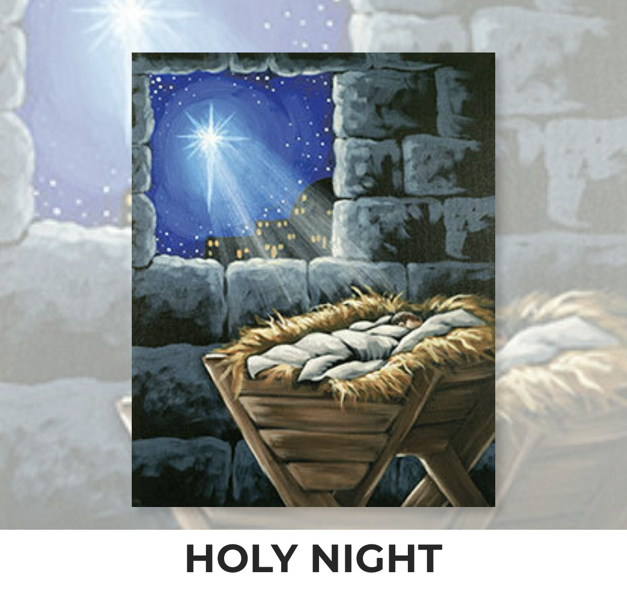 Holy Night ADULT Acrylic Paint On Canvas DIY Art Kit - 3 Week Special Order