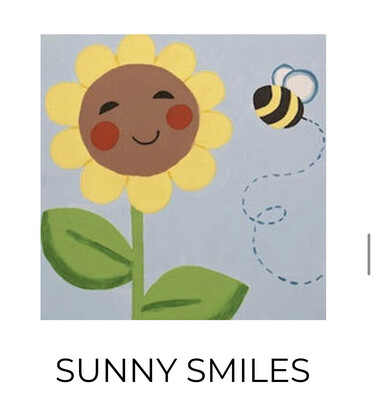 Sunny Smiles - KIDS Acrylic Paint On Canvas DIY Art Kit - 3 Week Special Order