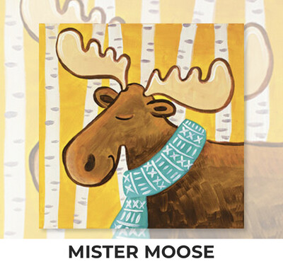 Mister Moose - KIDS Acrylic Paint On Canvas DIY Art Kit - 3 Week Special Order