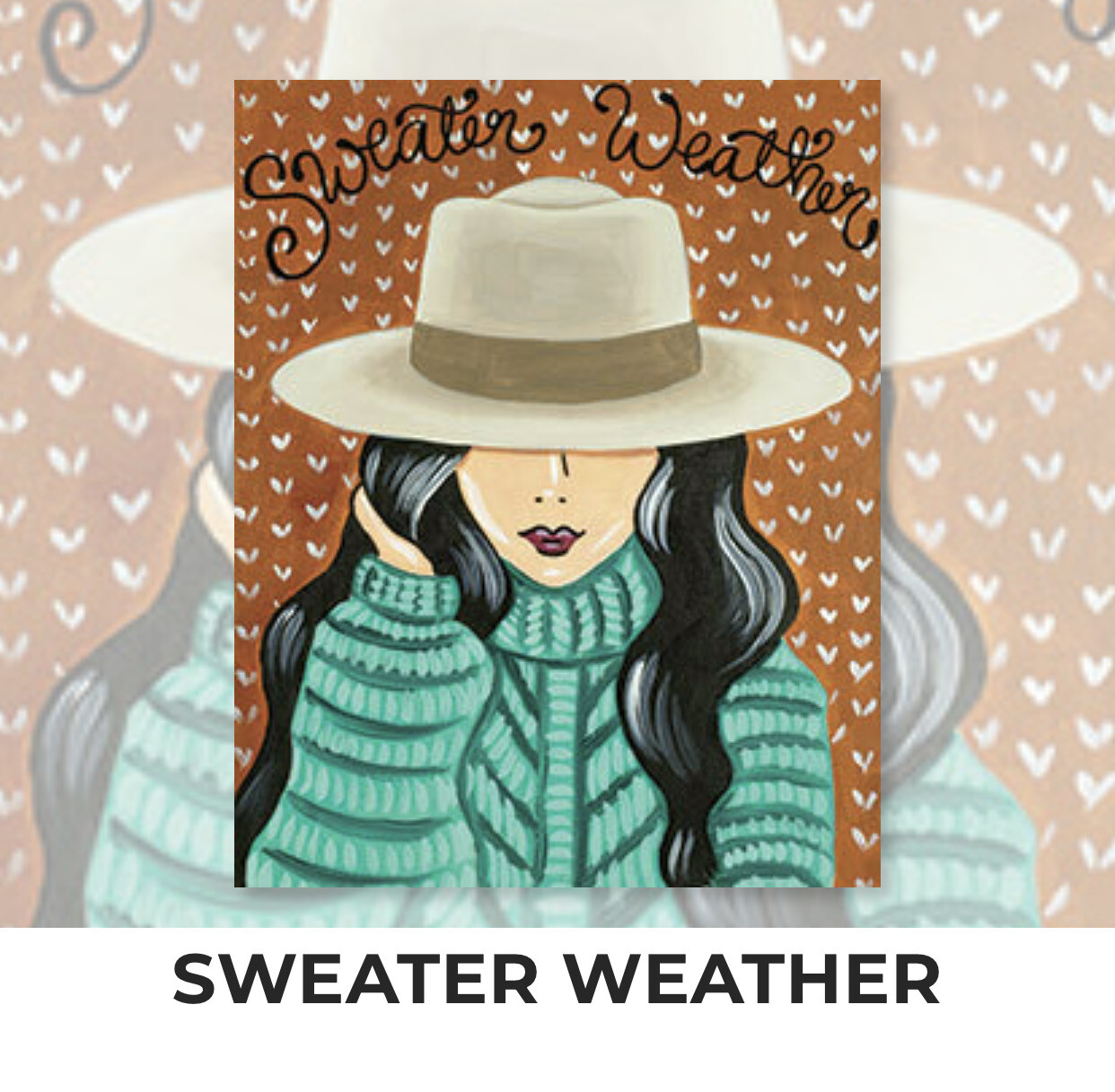 Sweater Weather ADULT Acrylic Paint On Canvas DIY Art Kit - 3 Week Special Order