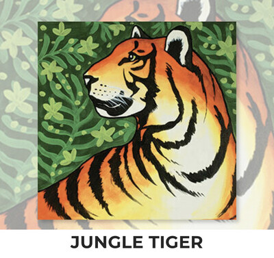 Jungle Tiger - KIDS Acrylic Paint On Canvas DIY Art Kit - 3 Week Special Order