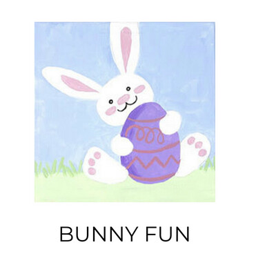 Bunny Fun - KIDS Acrylic Paint On Canvas DIY Art Kit - 3 Week Special Order