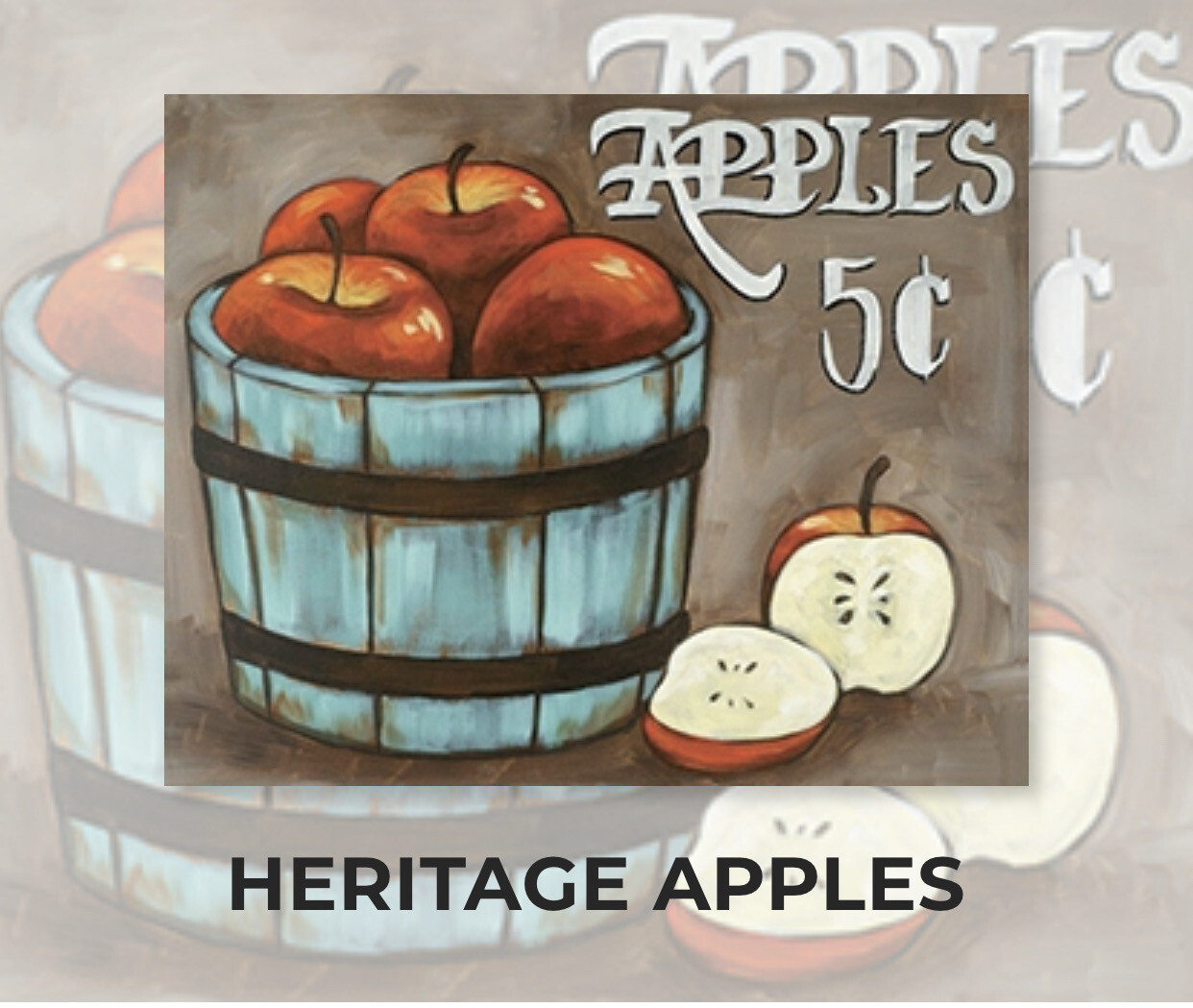 Heritage Apples ADULT Acrylic Paint On Canvas DIY Art Kit - 3 Week Special Order