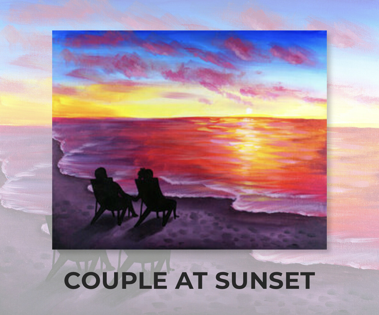 Couple At Sunset ADULT Acrylic Paint On Canvas DIY Art Kit - 3 Week Special Order