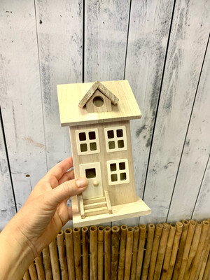 7.5” Wood Townhouse Birdhouse Painting DIY Craft Kit