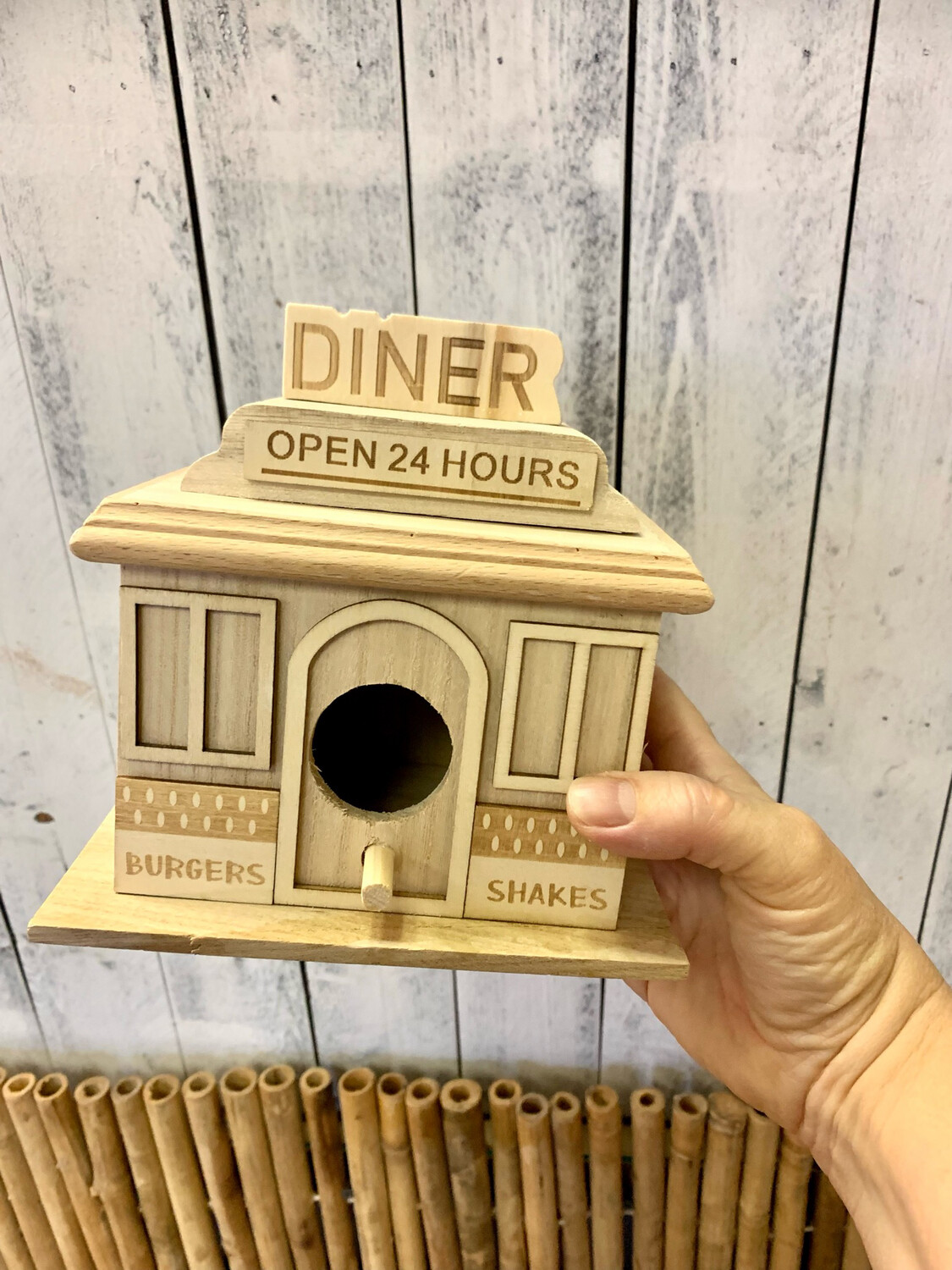 Wood Diner Birdhouse Painting DIY Craft Kit
